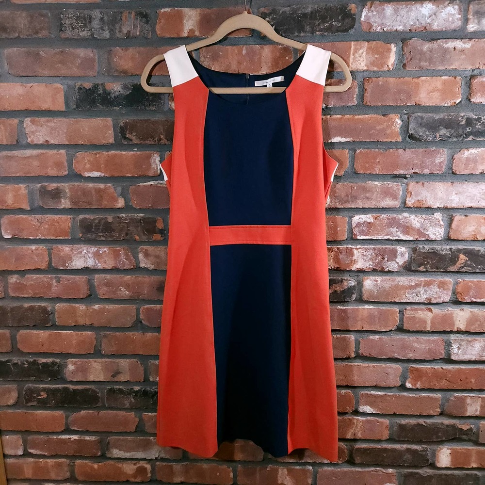 41 Hawthorn Sleeveless Colorblock Sheath Dress Career Office Workwear Women's M